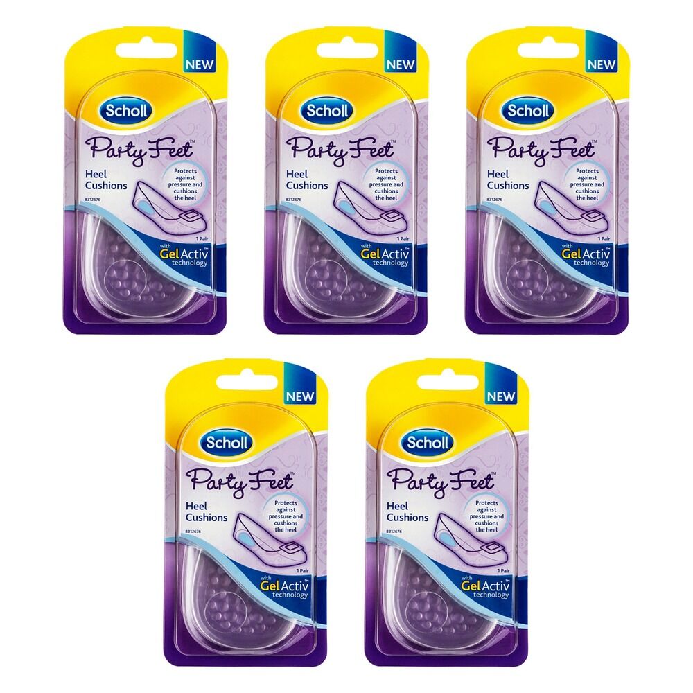Scholl Party Feet Invisible Gel Heel Cushions Pack of 5