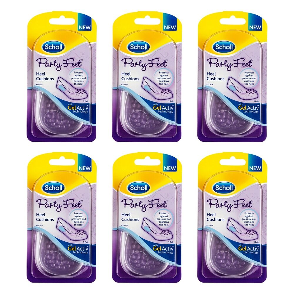 Scholl Party Feet Invisible Gel Heel Cushions Pack of 6
