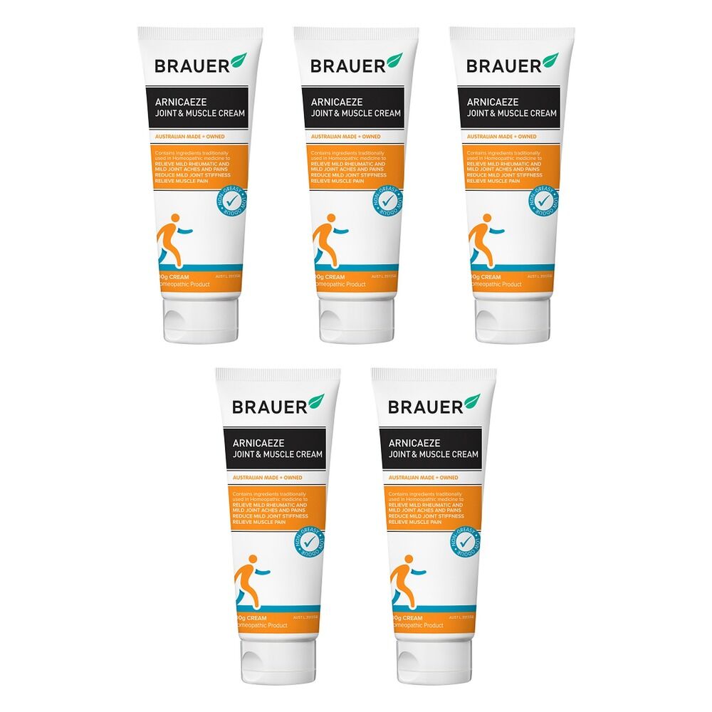 Brauer Arnicaeze Joint & Muscle Cream, 100g Pack of 5