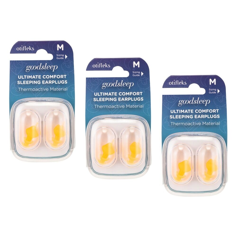 OTIFLEKS Ultimate Comfort Sleeping Earplugs Medium Pack of 3