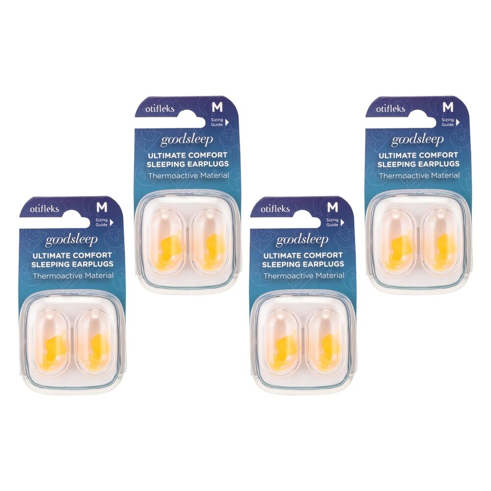 OTIFLEKS Ultimate Comfort Sleeping Earplugs Medium Pack of 4