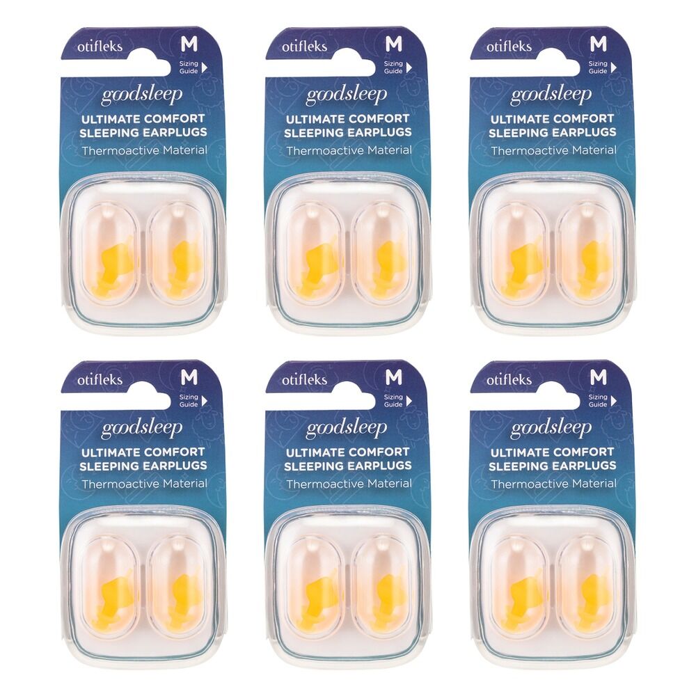 OTIFLEKS Ultimate Comfort Sleeping Earplugs Medium Pack of 6