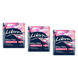 Libra Ultra Thin Super Pads with Wings 12 Pack x 6 Bundle of 3
