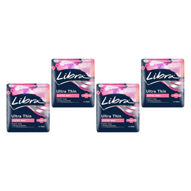 Libra Ultra Thin Super Pads with Wings 12 Pack x 6 Bundle of 4