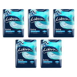 Libra Extra Regular Pads with Wings 14 Pack x 6 Bundle of 5