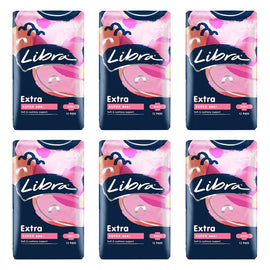 Libra Extra Super Pads with Wings 12 Pack x 6 Bundle of 6