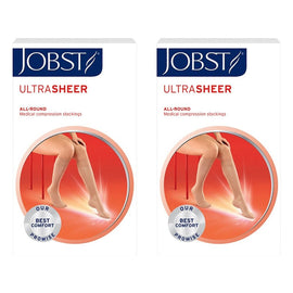 JOBST UltraSheer 15-20 mmHg Compression Stockings Knee High Black Pack of 2