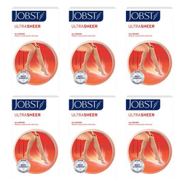 JOBST UltraSheer 15-20 mmHg Compression Stockings Knee High Black Pack of 6