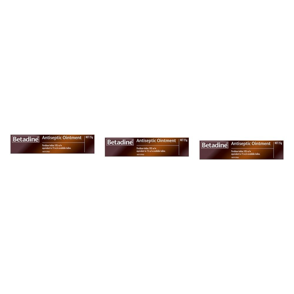 Betadine Antiseptic Ointment 25g x 4 Bundle of 3