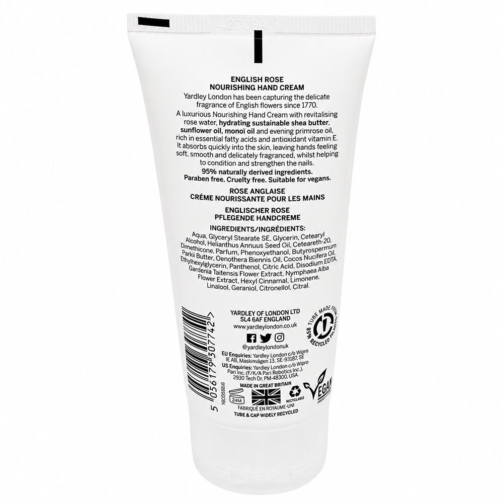 Yardley Hand & Nail Cream Moisturiser Trio Rose Lavender Lily 75ml