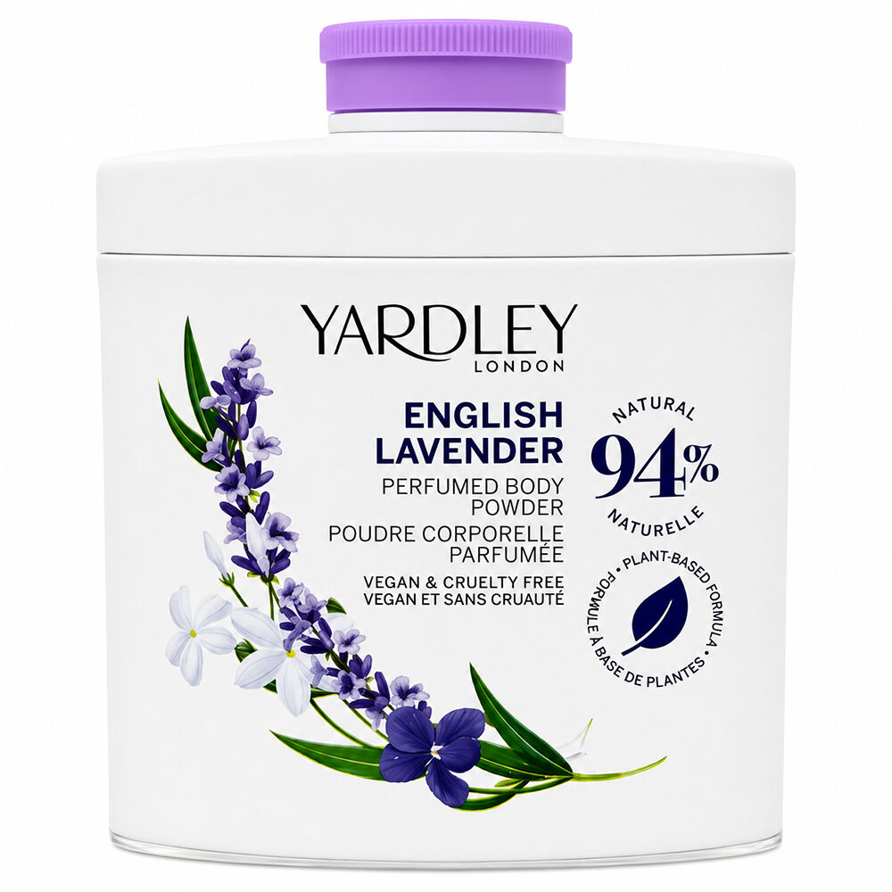 Yardley Body Powder Gift Set Lavender Rose Lily 3 x 50g Vegan Plant Based