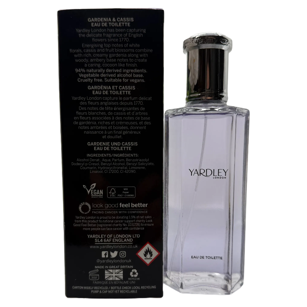 Yardley Gardenia and Cassis Eau De Toilette Women Perfume Spray 125ml EDT