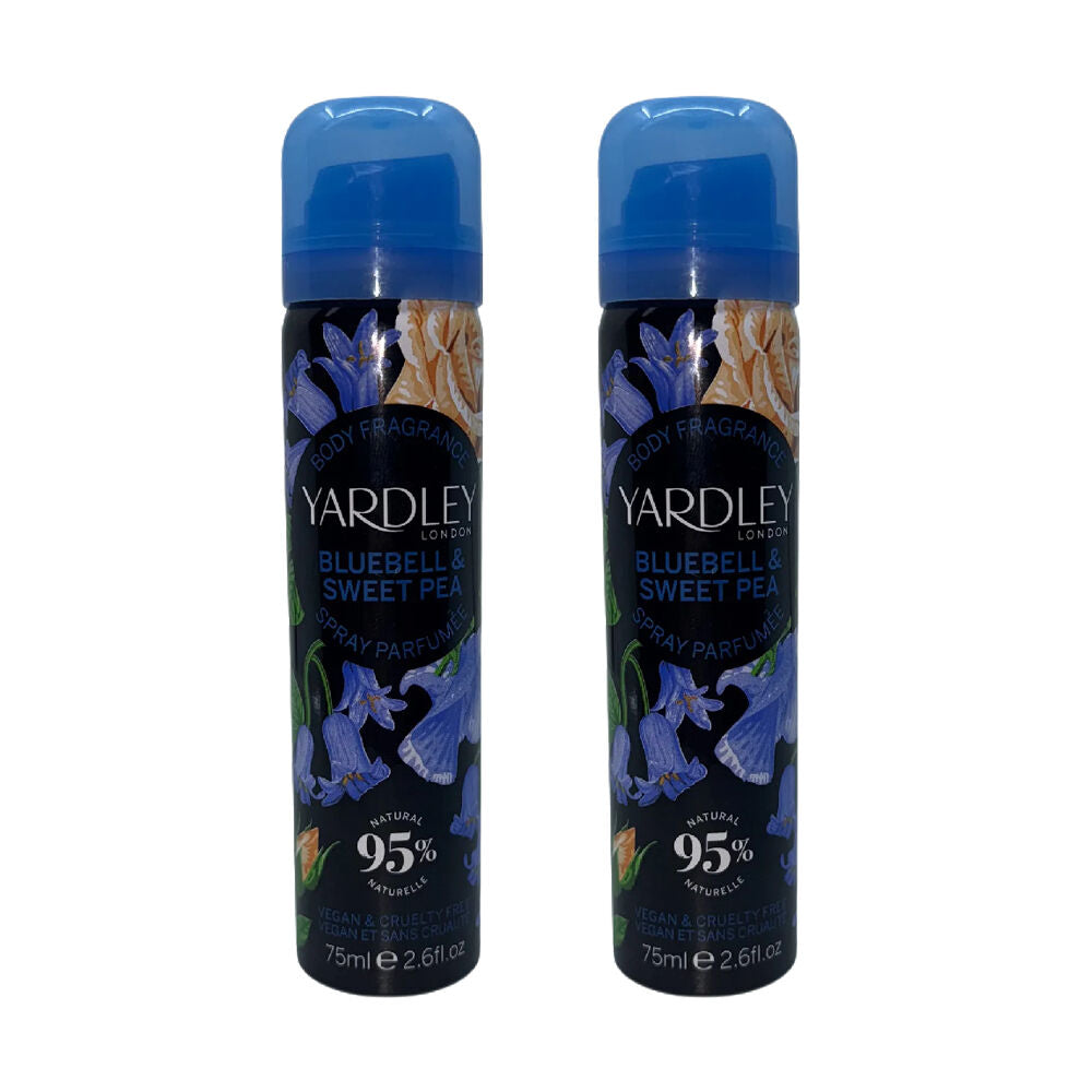 Yardley London Bluebell and Sweet Pea Body Spray 75ml x 2 Women Fragrance