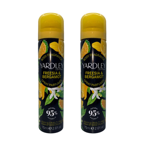 Yardley London Freesia and Bergamot Perfumed Body Spray 75ml x2