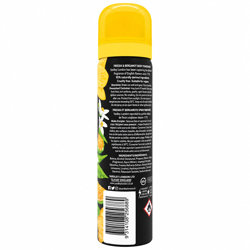 Yardley Freesia and Bergamot Fragrance Women Perfumed Body Spray 75ml