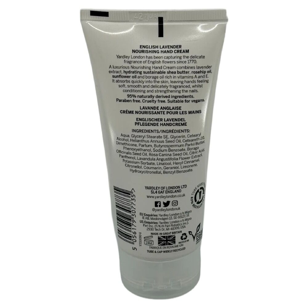 Yardley English Lavender Nourishing Hand & Nail Cream 75ml Notepad Pack