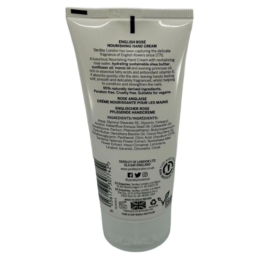 Yardley English Rose Nourishing Hand & Nail Cream 75ml Notepad Pack