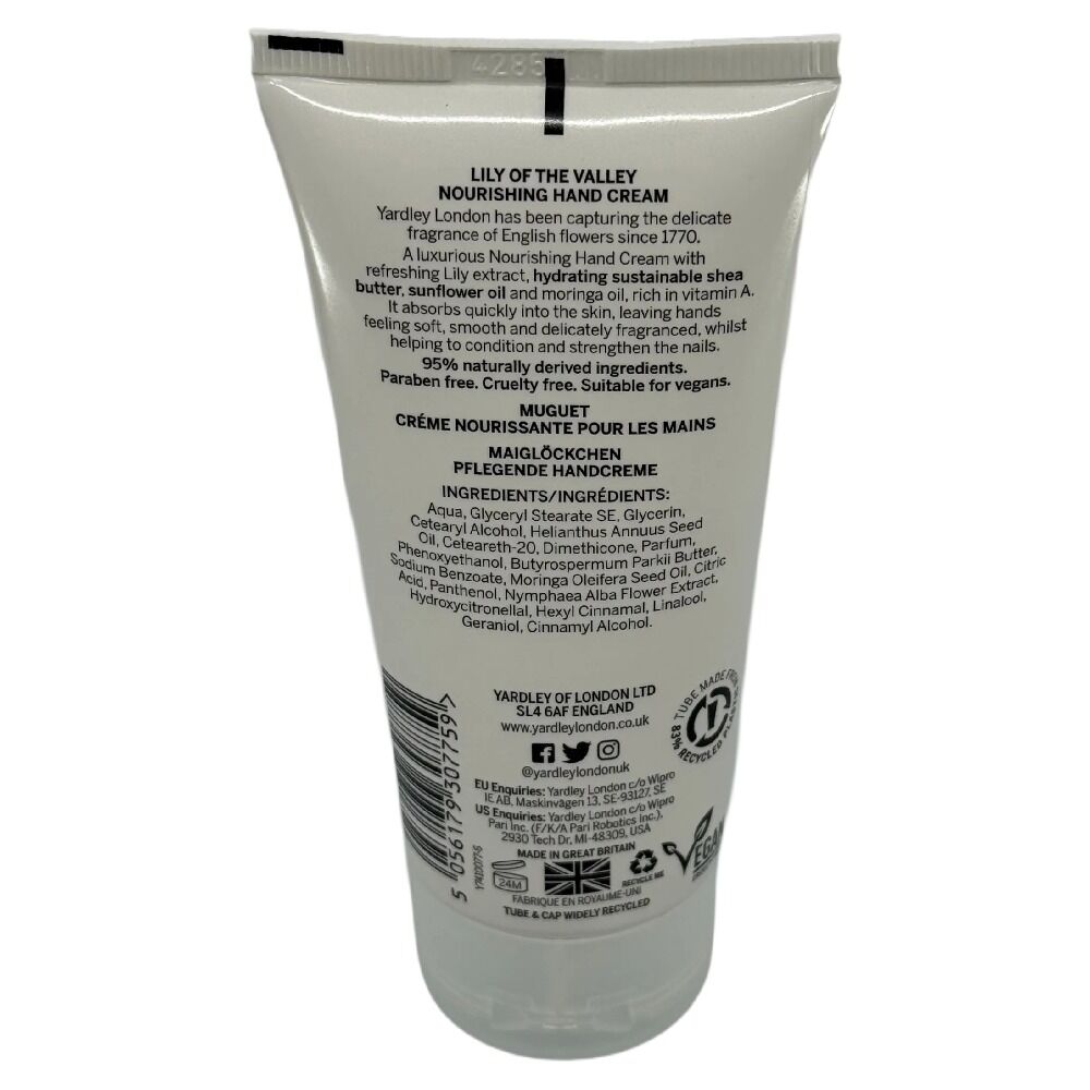 Yardley Lily Of The Valley Nourishing Hand & Nail Cream 75ml Notepad Pack
