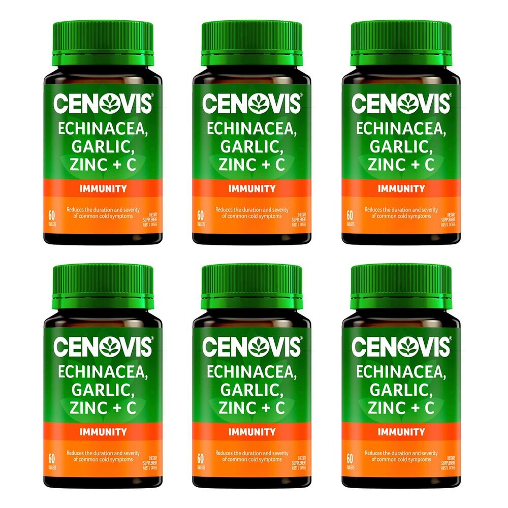 Cenovis Echinacea, Garlic, Zinc & C Immunity 60 Tablets Pack of 6