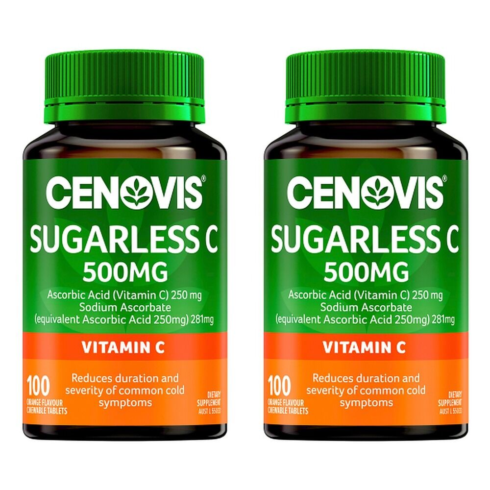 Cenovis Sugarless C 500mg Orange 100 Tablets Pack of 2