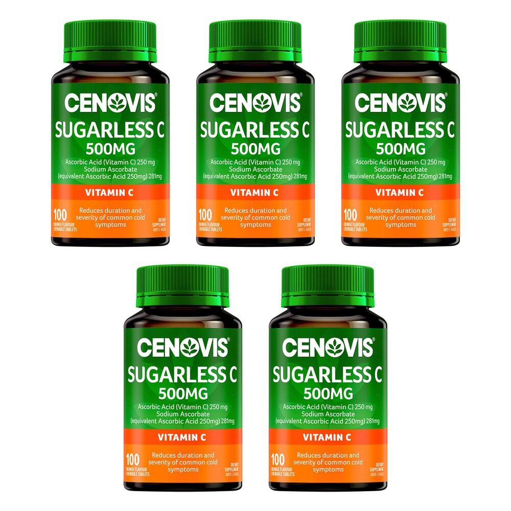 Cenovis Sugarless C 500mg Orange 100 Tablets Pack of 5