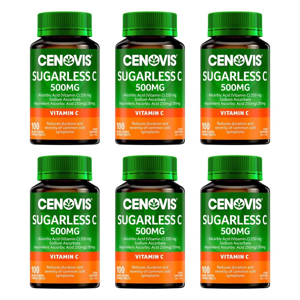 Cenovis Sugarless C 500mg Orange 100 Tablets Pack of 6