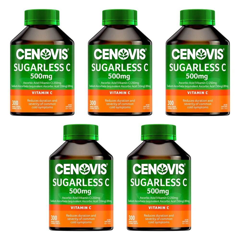 Cenovis Sugarless Vitamin C for Immune Support 500mg Orange 300 Pack of 5