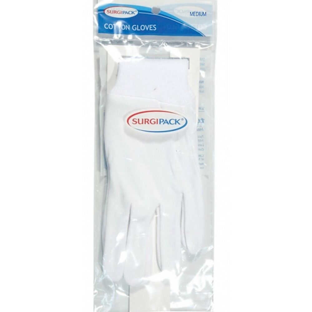 SurgiPack Cotton Gloves White Medium Pair