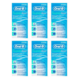 Oral-B Superfloss Dental Floss Pre-Cut Strands 50 Pack Bundle of 6