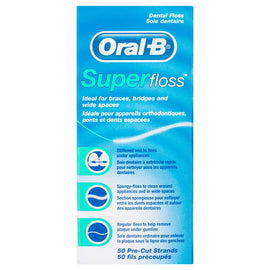 Oral-B Superfloss Dental Floss Pre-Cut Strands 50 Pack