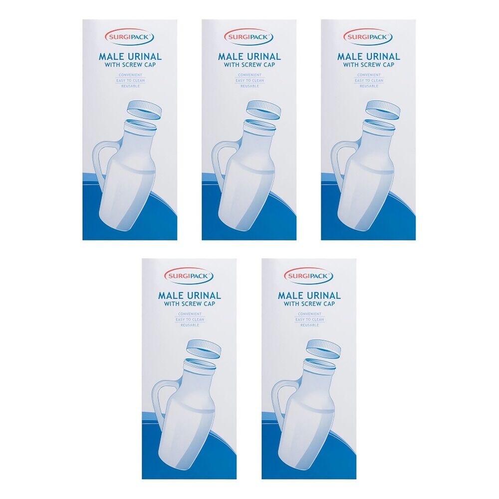 SurgiPack Male Urinal with Lid Pack of 5