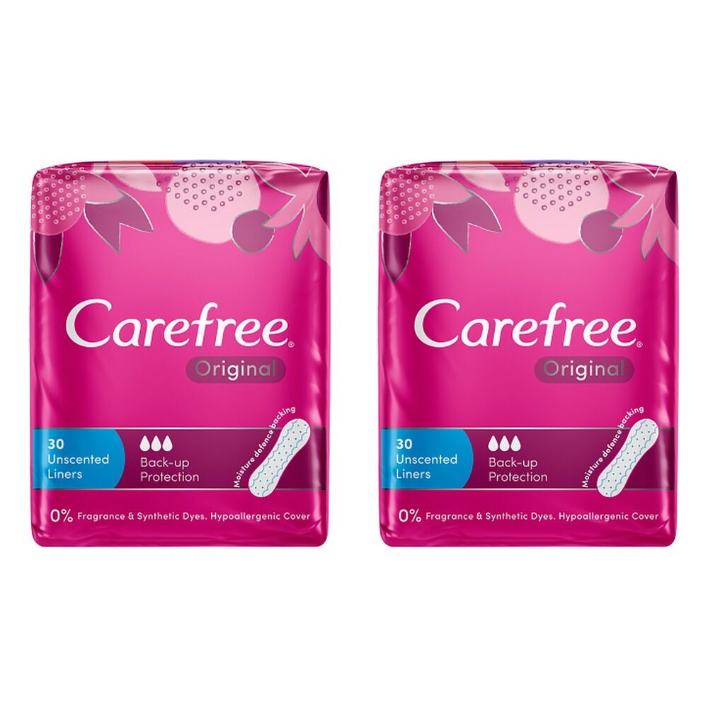 Carefree Original Back Up Protection Liners 30 Pack x 16 Bundle of 2