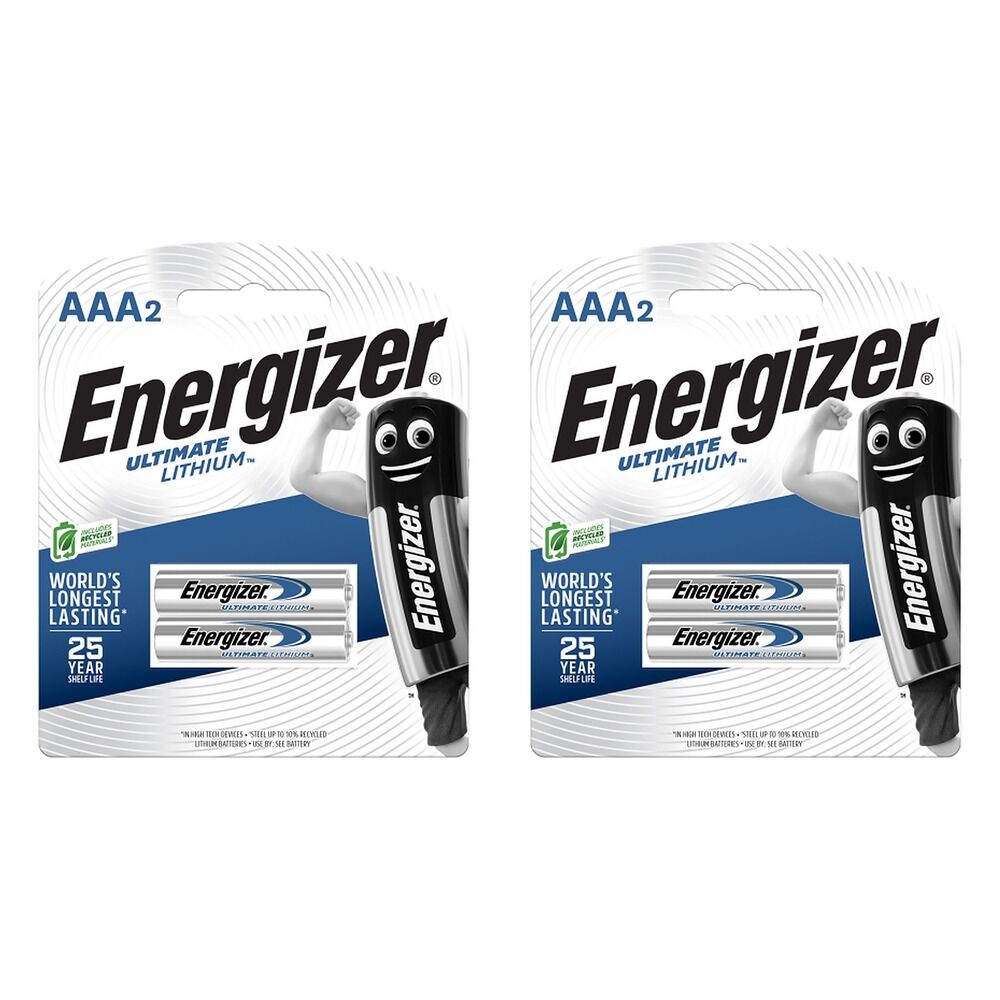 Energizer Ultimate Lithium AAA Batteries 2 Pack Bundle of 2