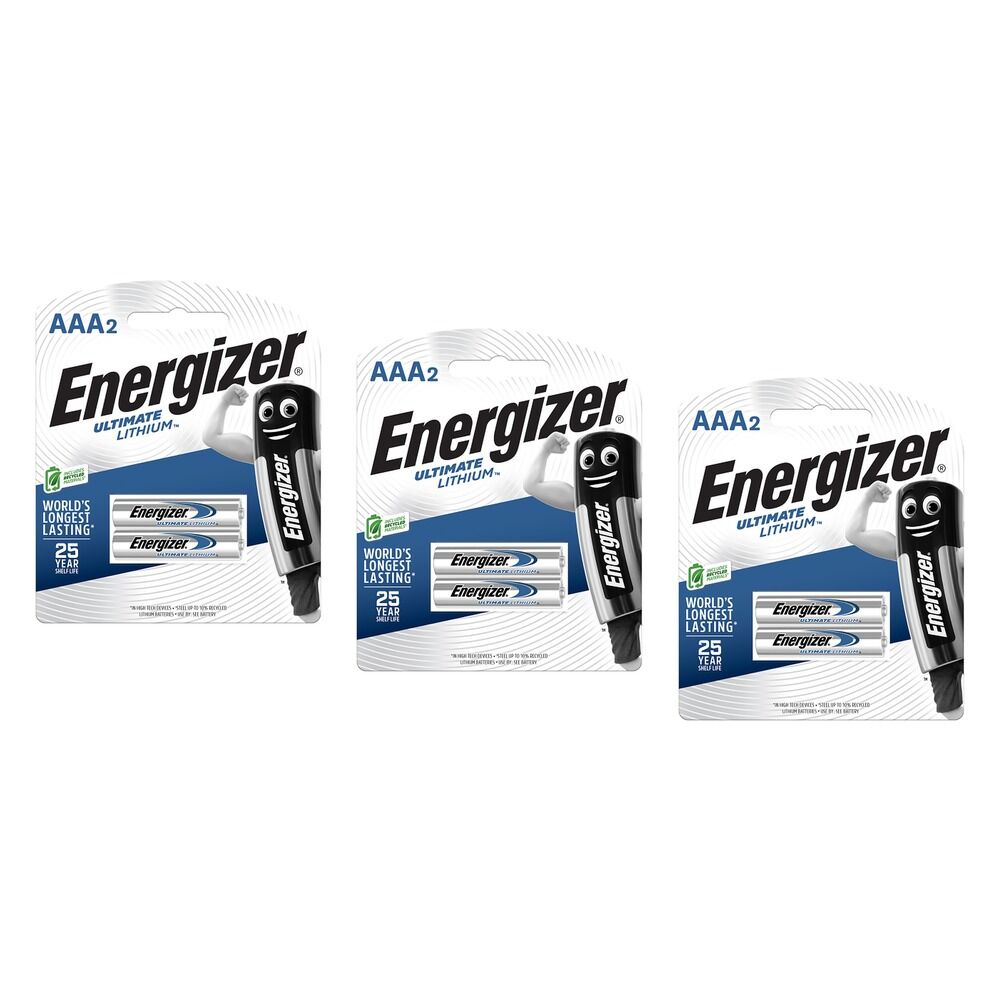 Energizer Ultimate Lithium AAA Batteries 2 Pack Bundle of 3