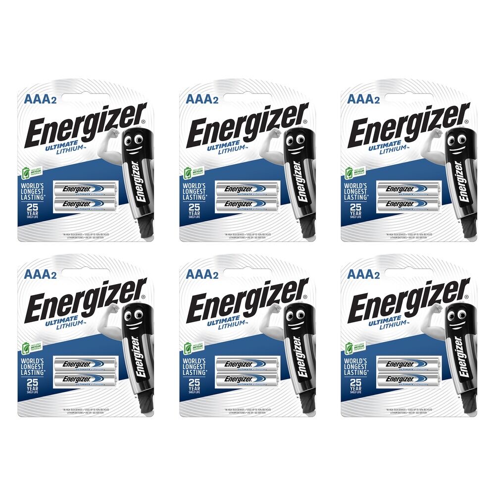 Energizer Ultimate Lithium AAA Batteries 2 Pack Bundle of 6