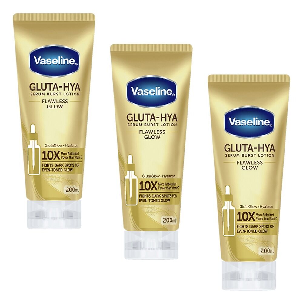 Vaseline Gluta Hya Flawless Glow Body Lotion 200mL Pack of 3