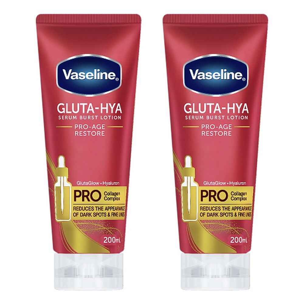 Vaseline Gluta Hya Pro-Age Restore Body Lotion 200mL Pack of 2