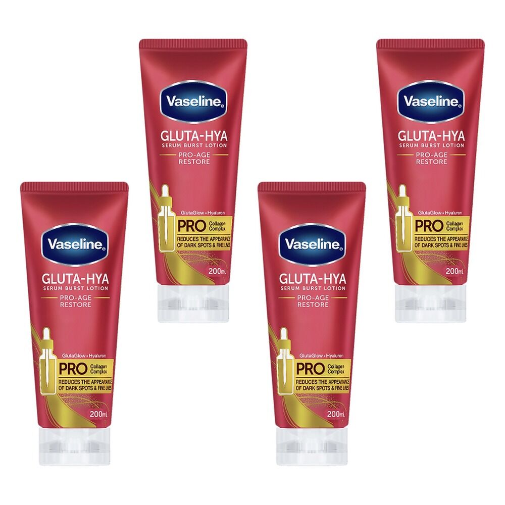 Vaseline Gluta Hya Pro-Age Restore Body Lotion 200mL Pack of 4
