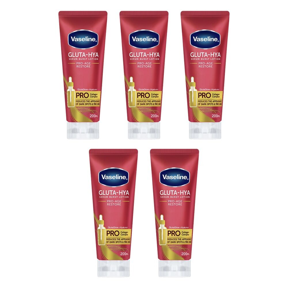 Vaseline Gluta Hya Pro-Age Restore Body Lotion 200mL Pack of 5