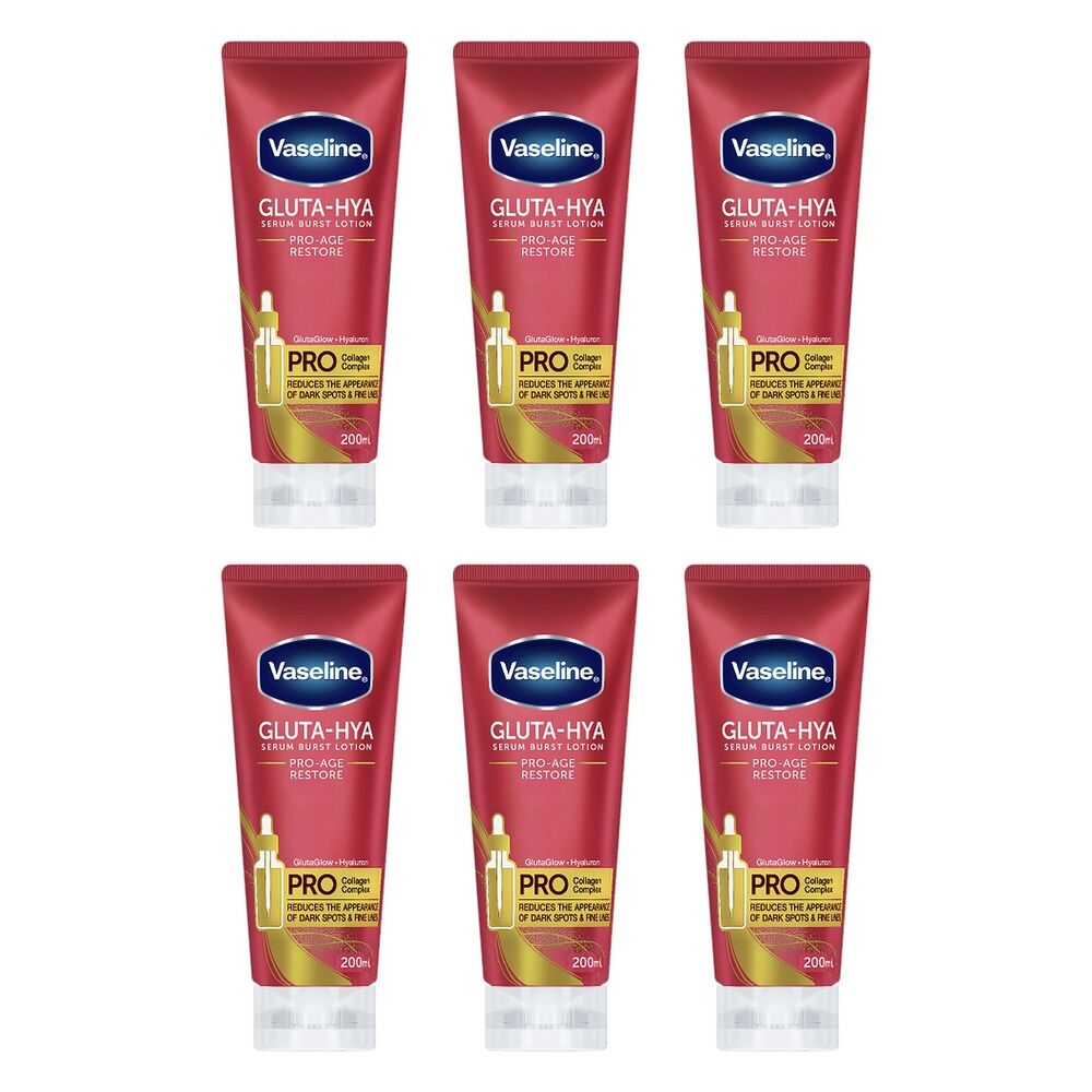 Vaseline Gluta Hya Pro-Age Restore Body Lotion 200mL Pack of 6
