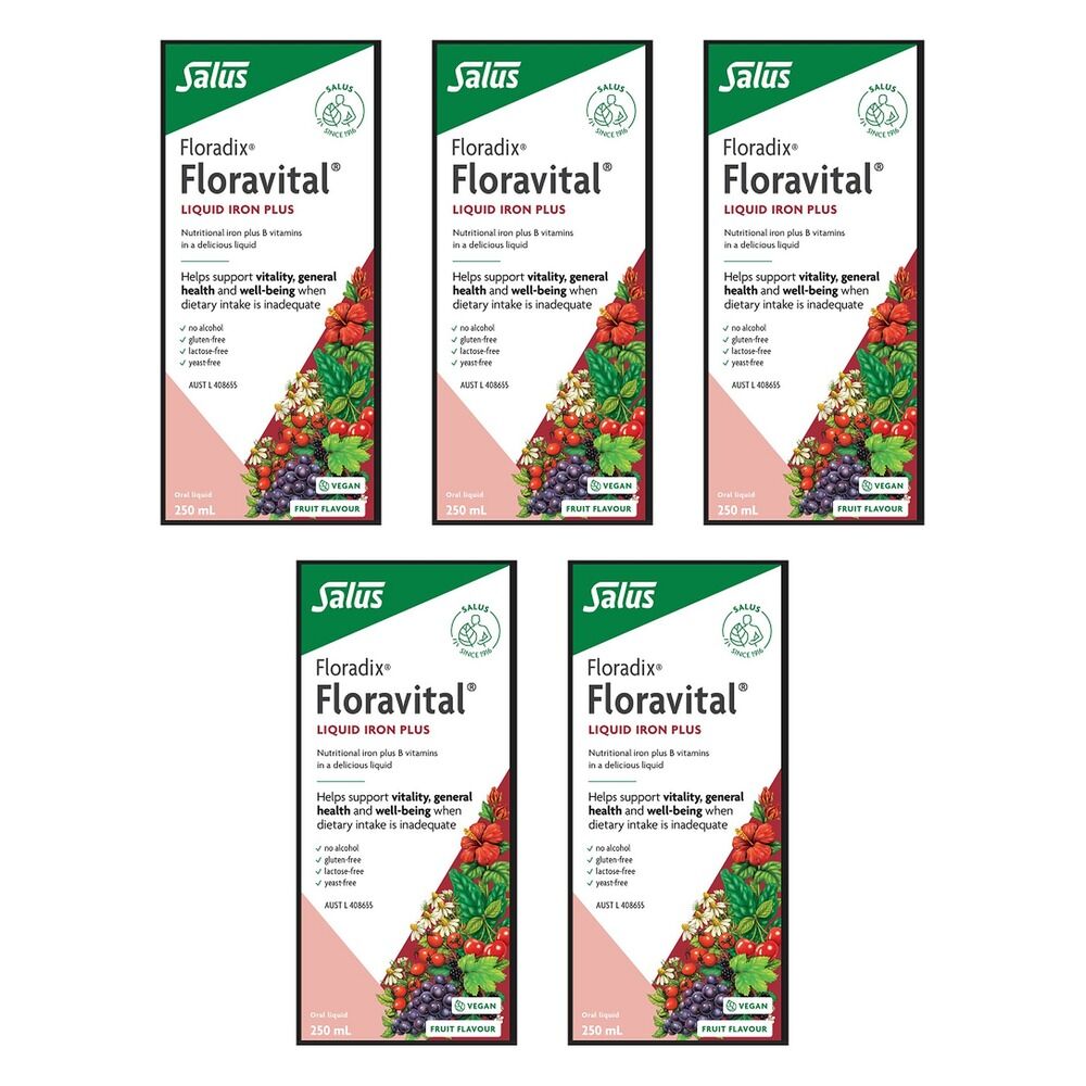 Floradix Floravital Liquid Iron Plus 250mL Pack of 5