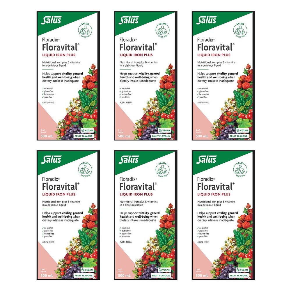 Floradix Floravital Liquid Iron Plus 500mL Pack of 6
