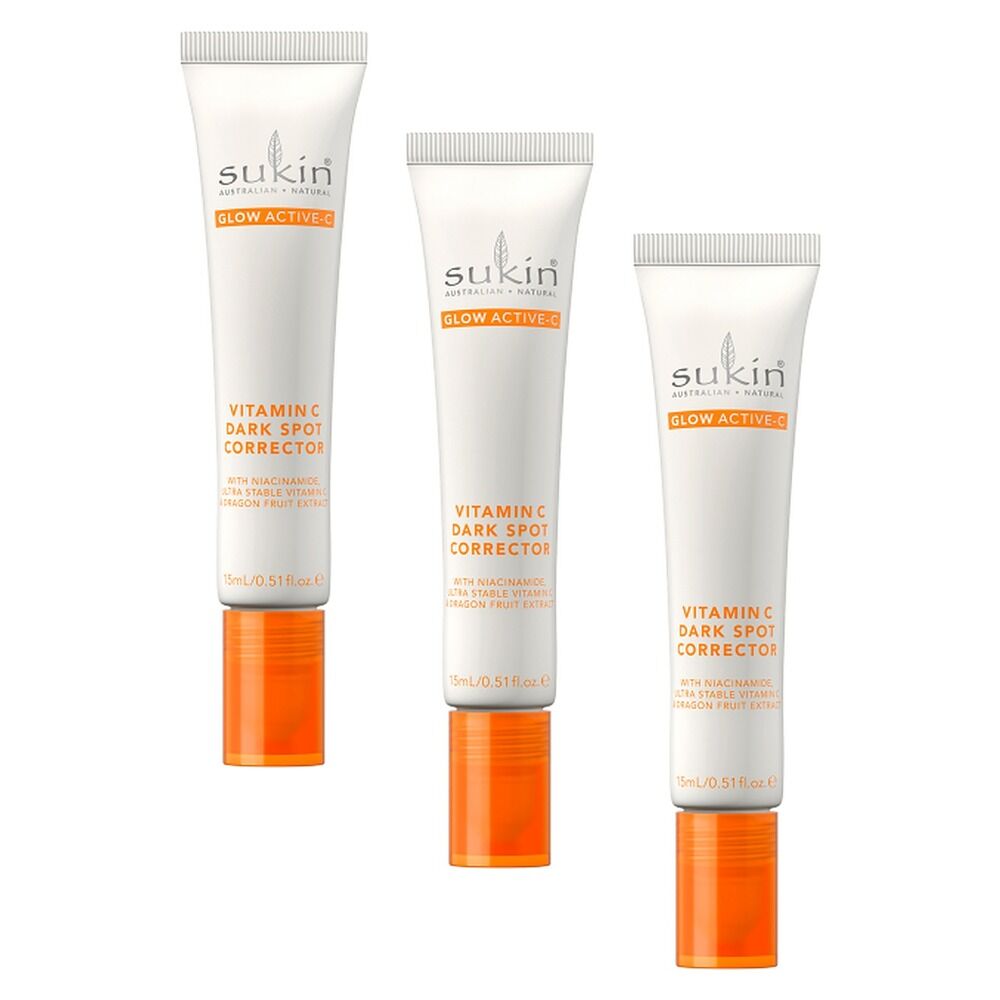 Sukin Glow Active-C Vitamin C Dark Spot Corrector 15mL Pack of 3