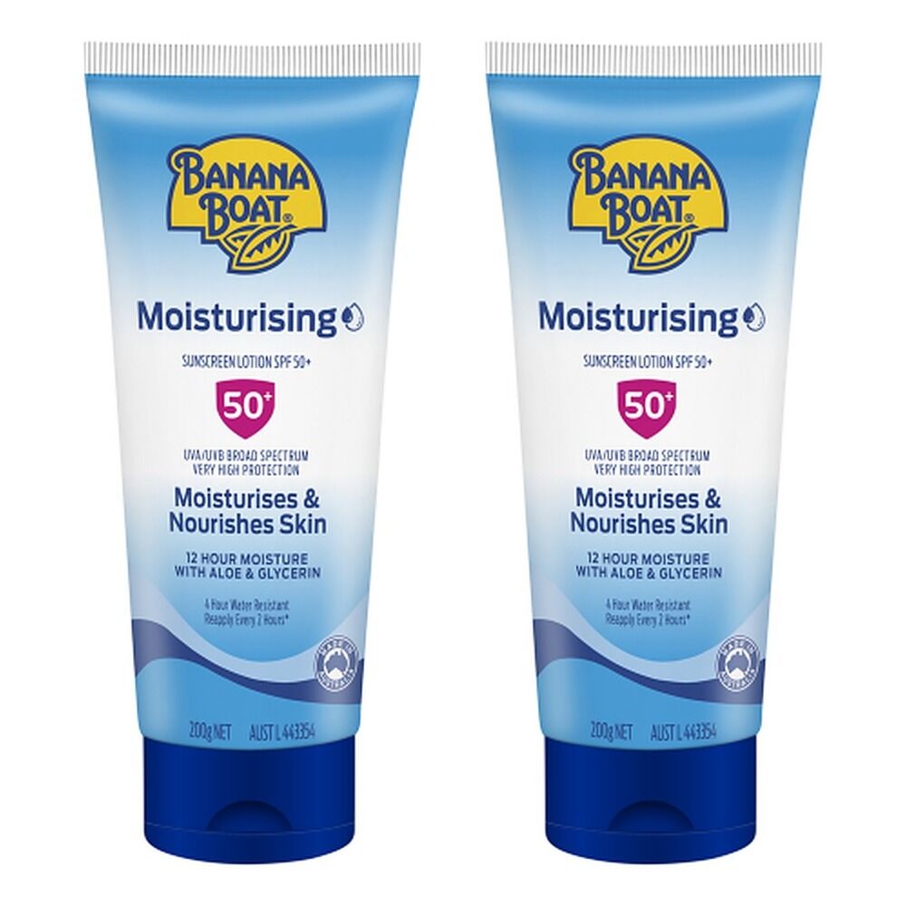 Banana Boat Moisturising Sunscreen Lotion SPF50+ 200g Pack of 2