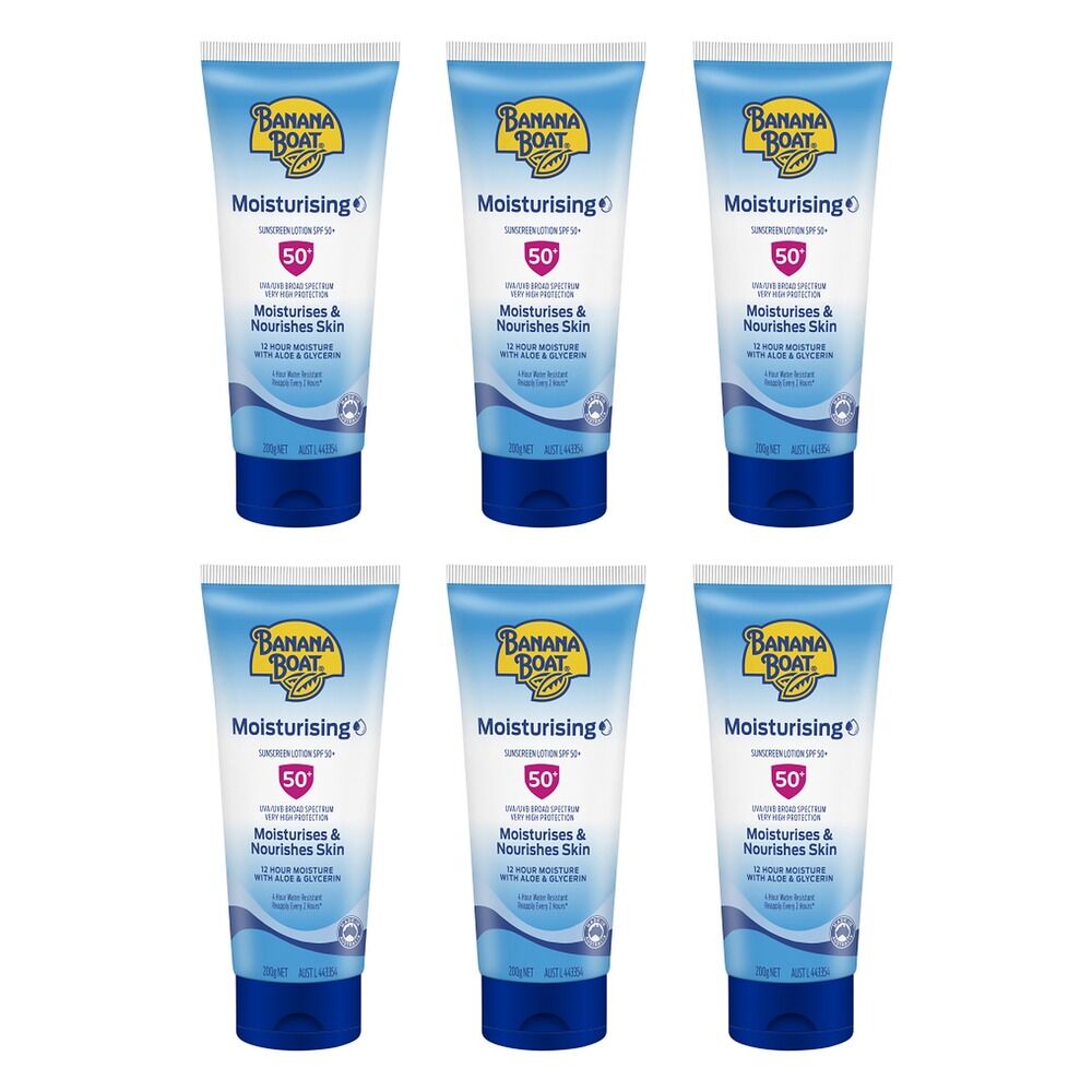Banana Boat Moisturising Sunscreen Lotion SPF50+ 200g Pack of 6