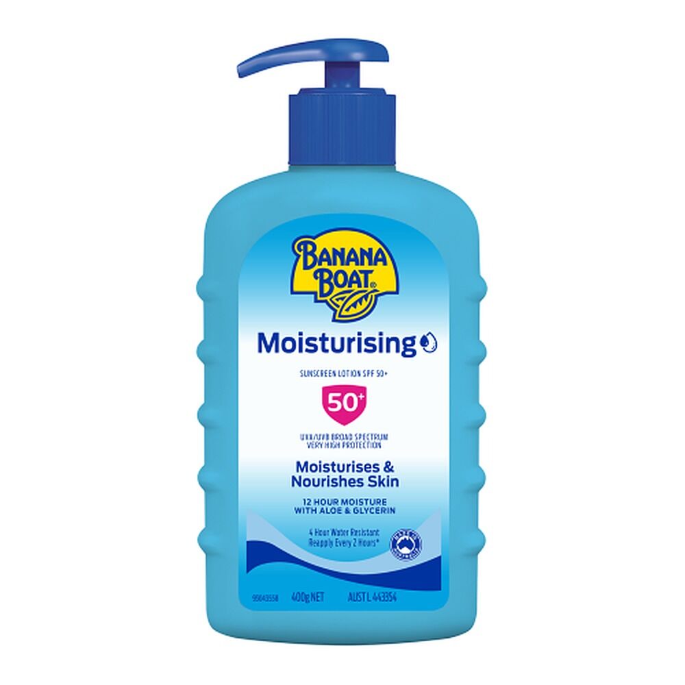 Banana Boat Moisturising Sunscreen Lotion Pump Pack SPF50+ 400g
