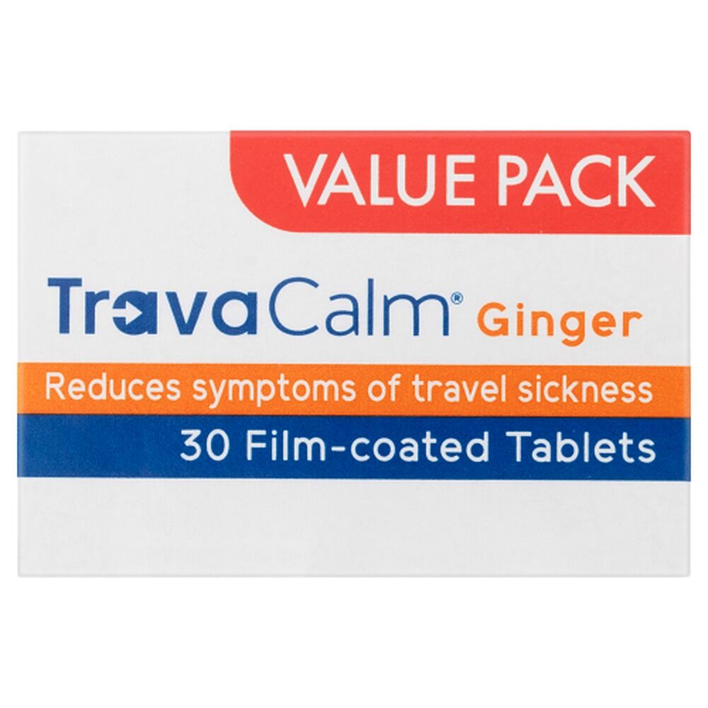 Travacalm Ginger Travel Sickness Tablets 30 Pack