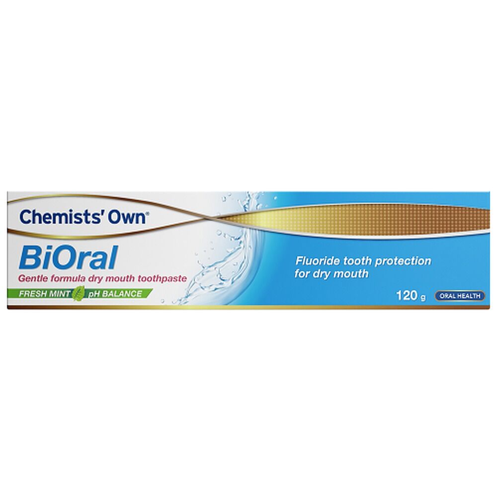 Chemists' Own BiOral Dry Mouth Relief Fluoride Toothpaste Fresh Mint 120g