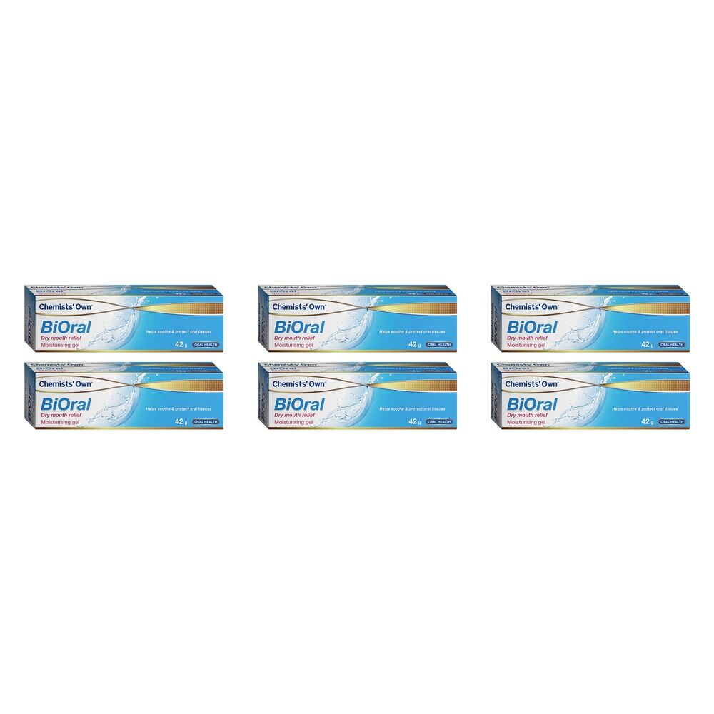 Chemists' Own BiOral Dry Mouth Relief Moisturising Gel 42g Pack of 6