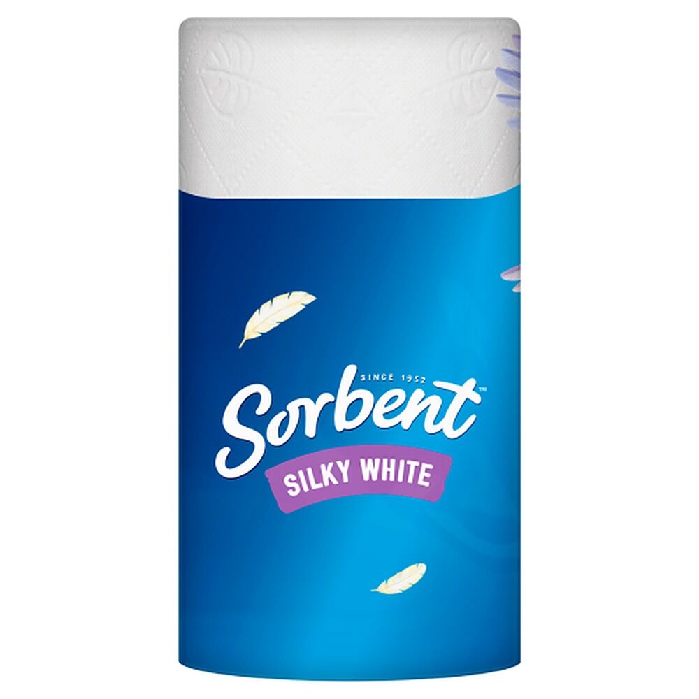 Sorbent Silky White Toilet Tissue 3 Ply 8 Pack x 6